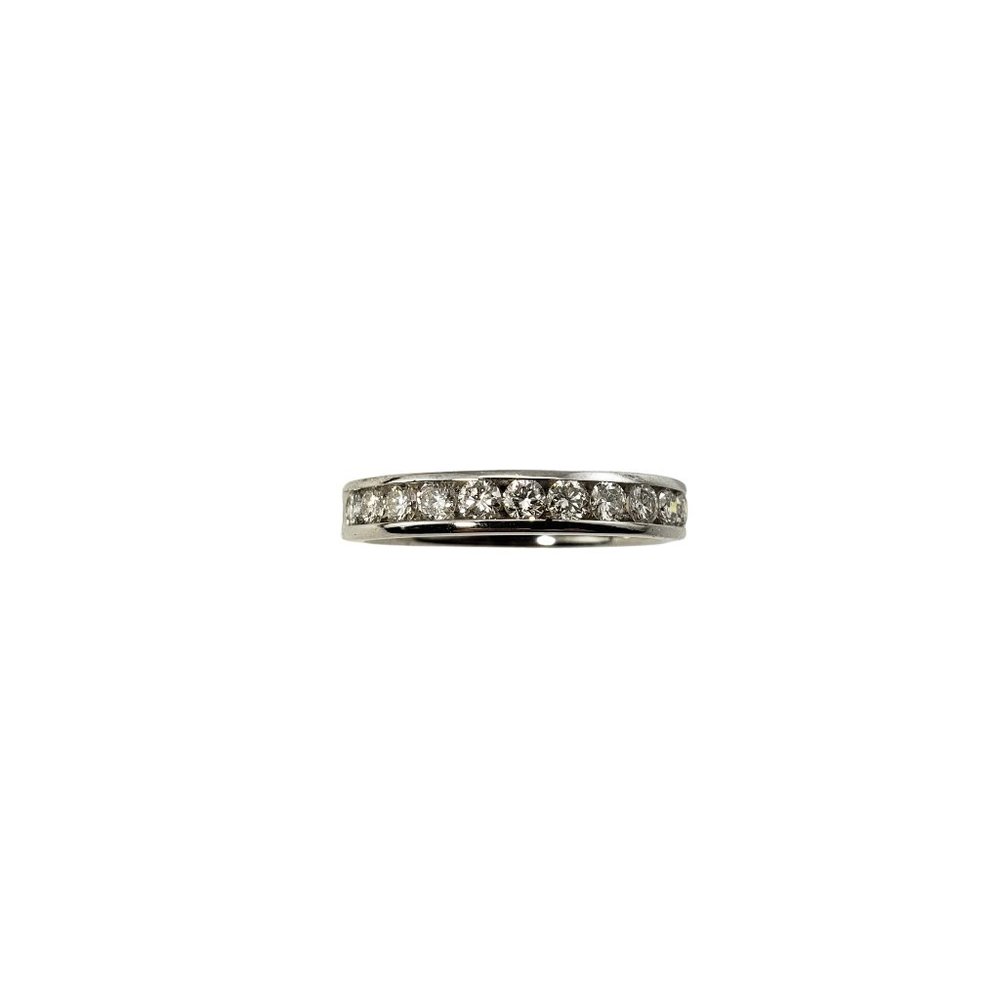 Vintage 14 Karat White Gold and Diamond Wedding Band Ring Size 5.5 #11822
